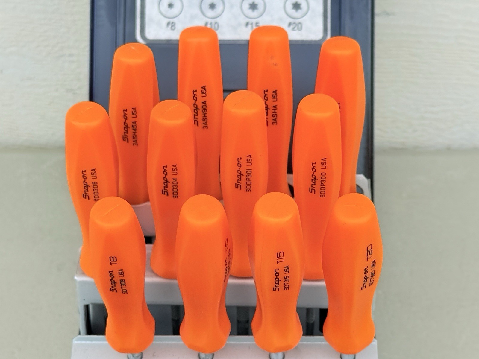 Snap On USA 12 Piece ORANGE Hard Handle Mini Tip Combination Set MINI12PAKO
