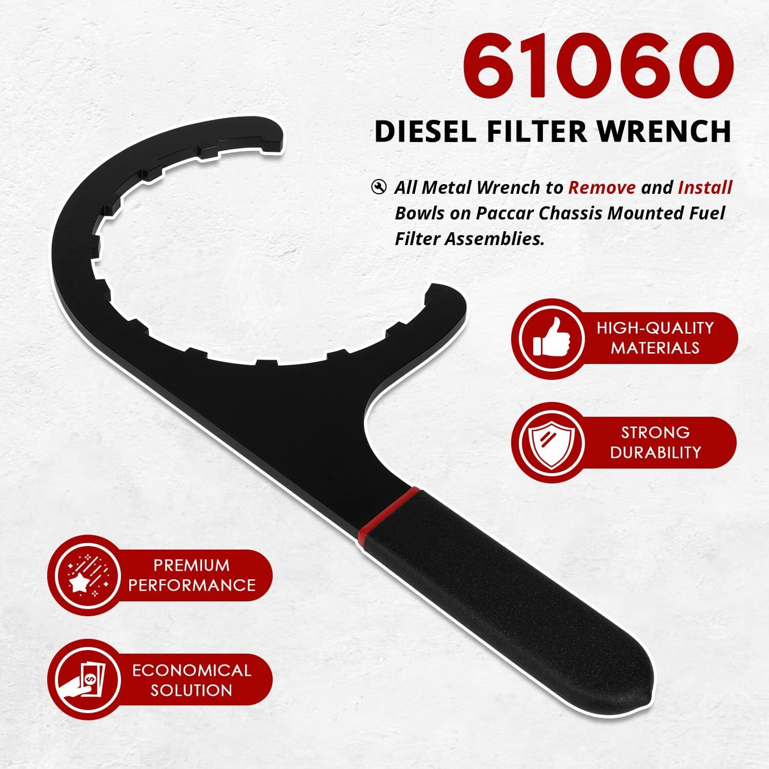 61060 Diesel Filter Wrench Removal Tool For Kenworth, Peterbilt & Cummins Diesel