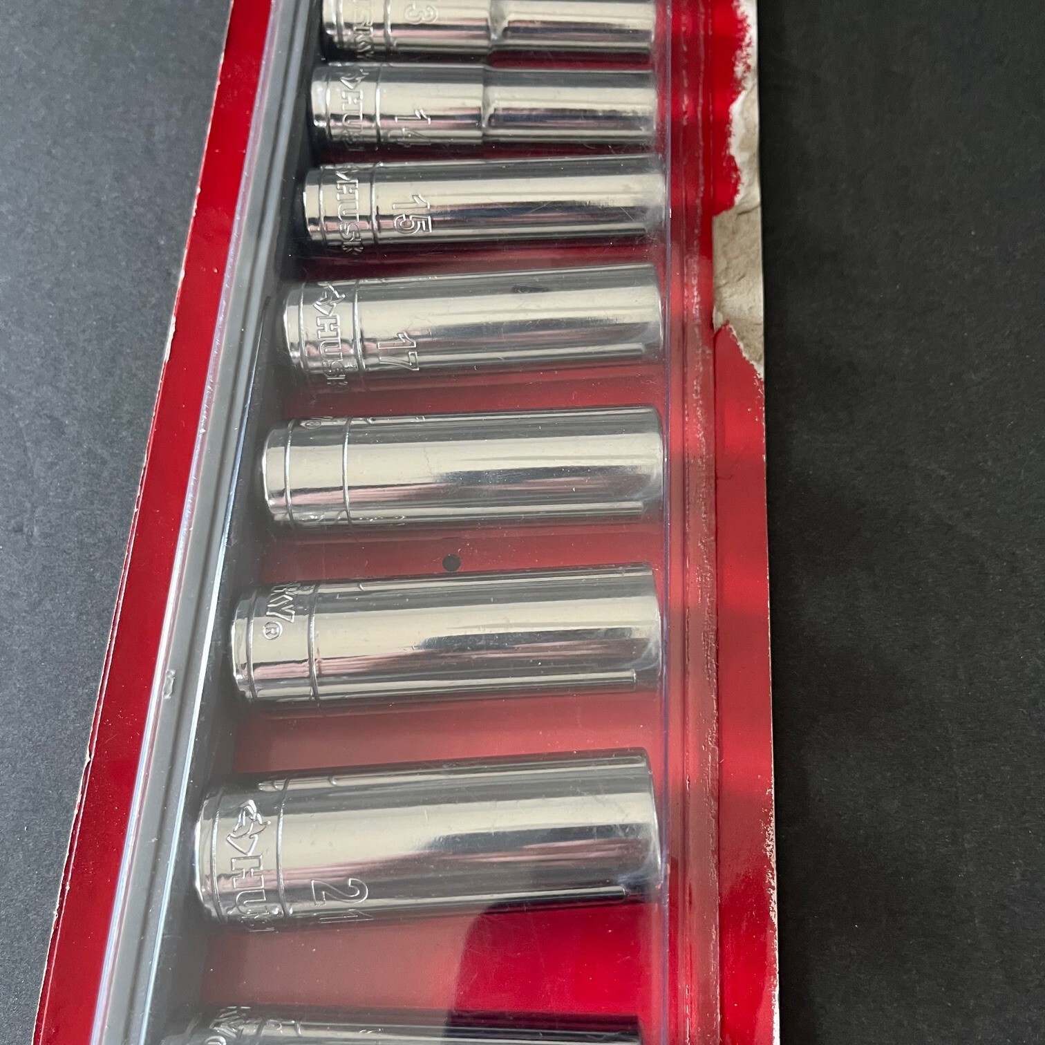 HUSKY DEEP METRIC 12 POINT SOCKET SET 635 230 11-PC. 1/2 in. NEW