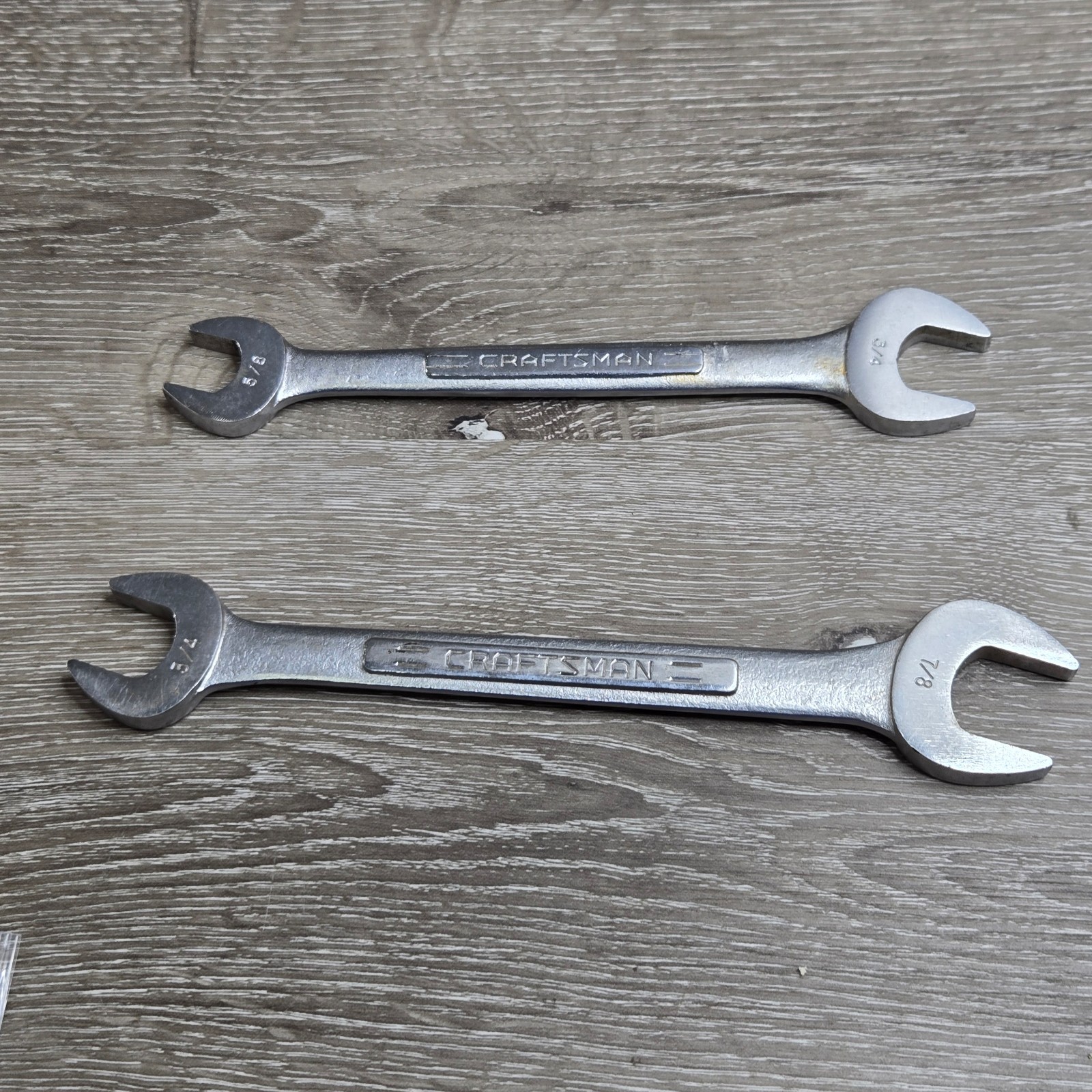 Craftsman Lot 2 Double Open End Wrench 7/8 X 3/4 X 5/8 VV 44584 V USA