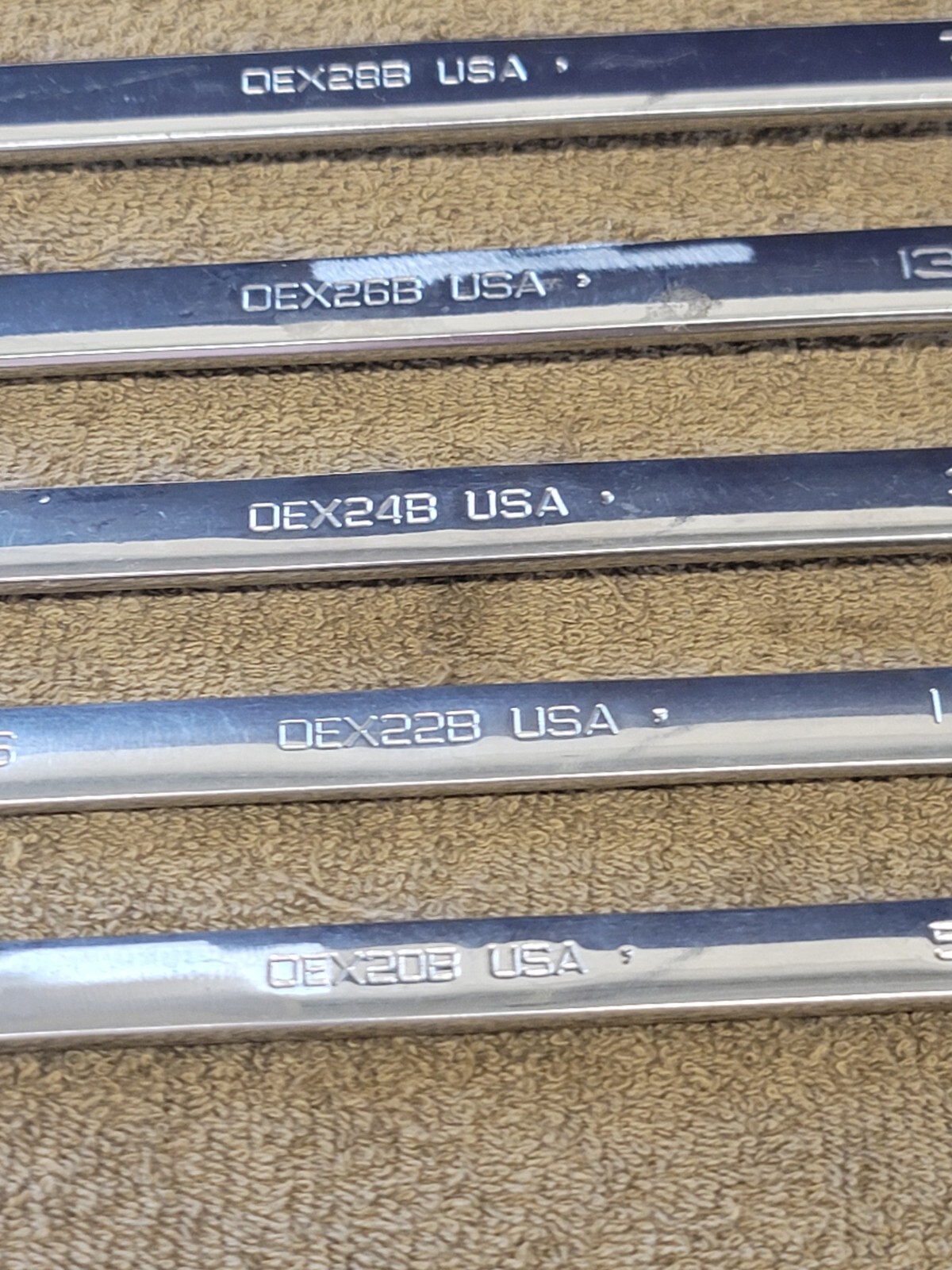 Snap on OEX Combination Wrench Set Sae 1-1/16 1 15/16 7/8 13/16 3/4 9/16 3/8 1/4