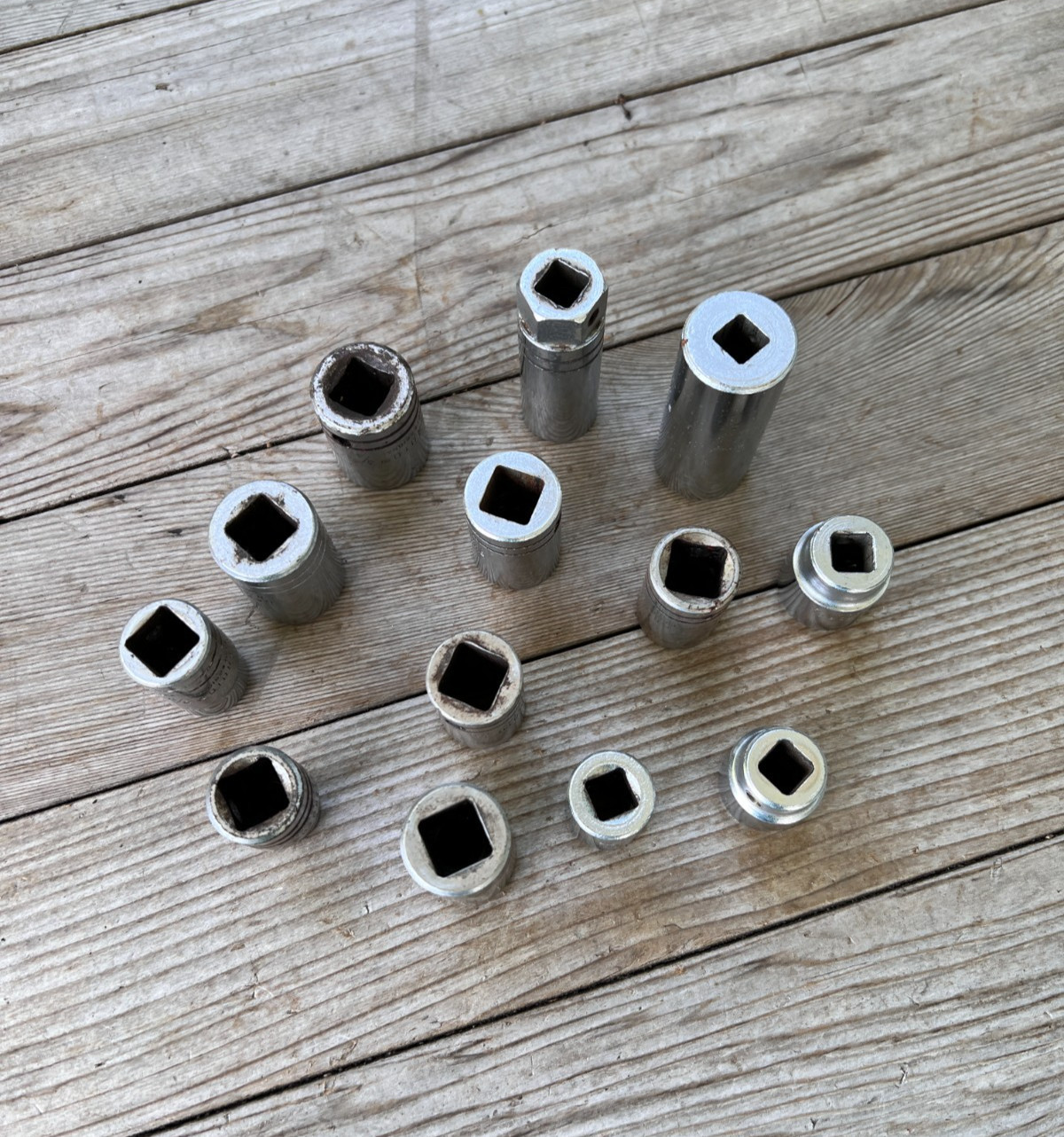 PROTO sockets lot of 13 various sizes 3/8 & 1/2 drive 6 & 12 point