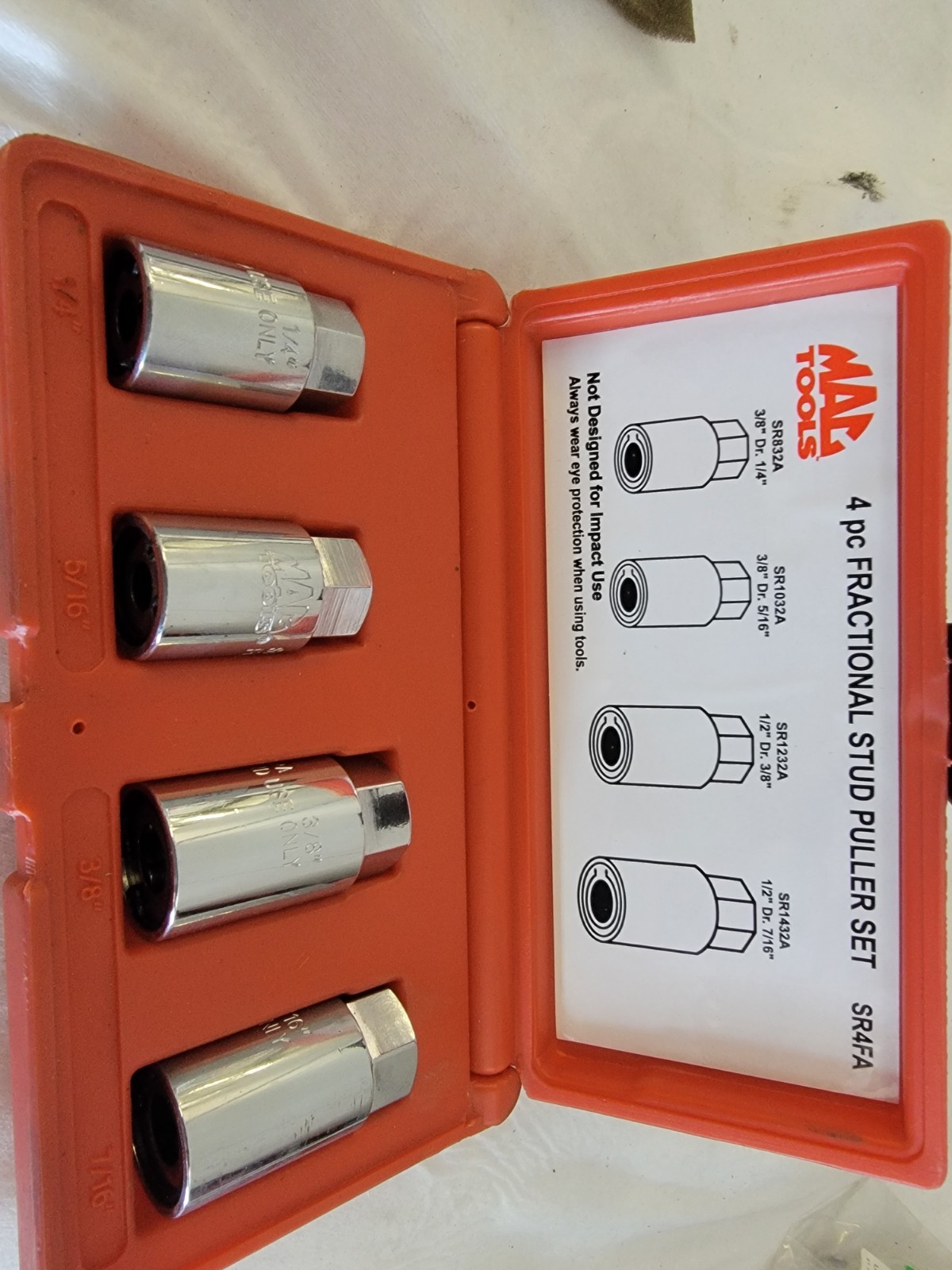 MAC TOOLS SR4FA 4PC Fractional Stud Puller Set
