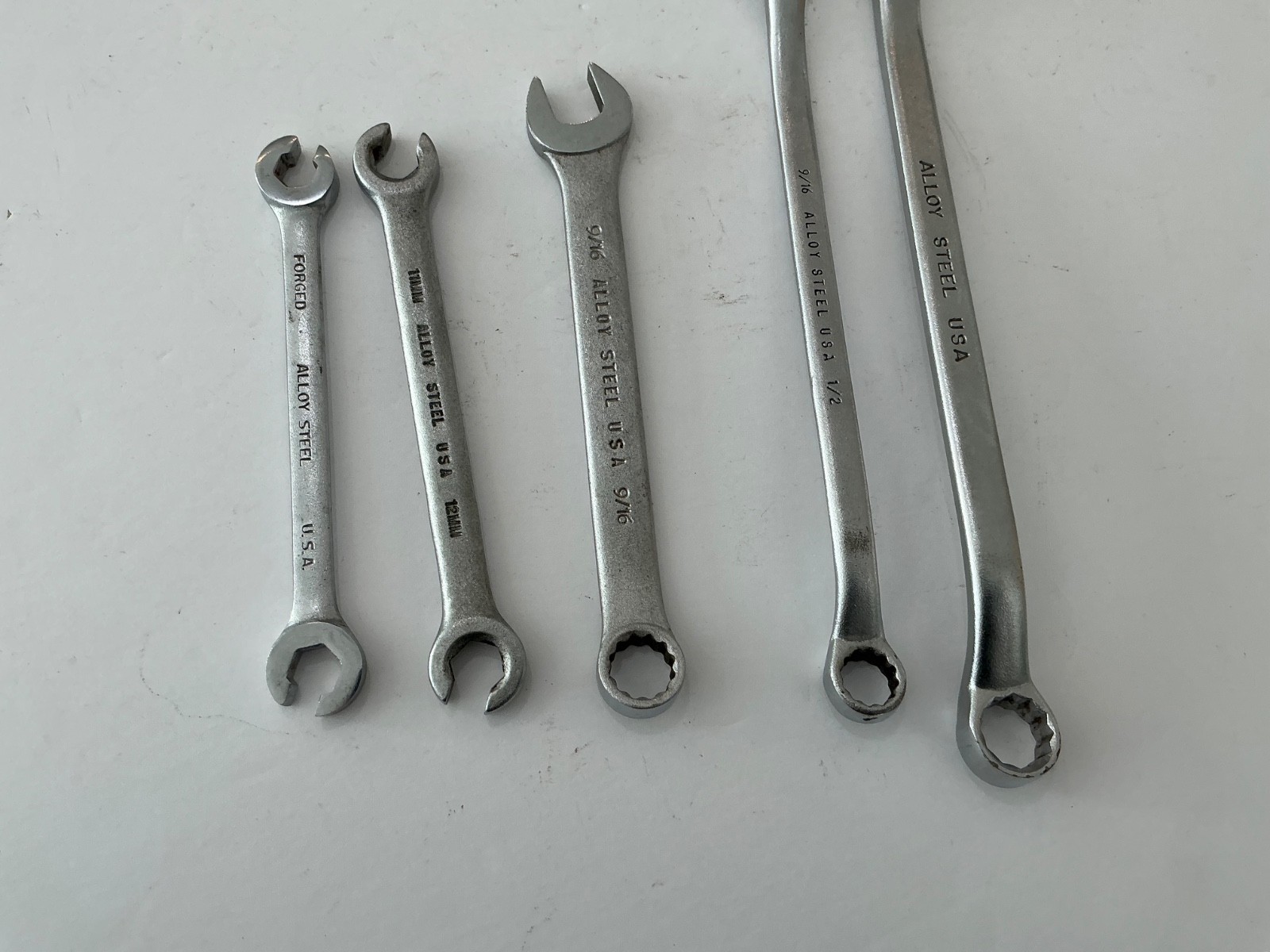 Asst Vtg Blackhawk Wrenches 5 pc all for $30 double box, flare, comb. USA made