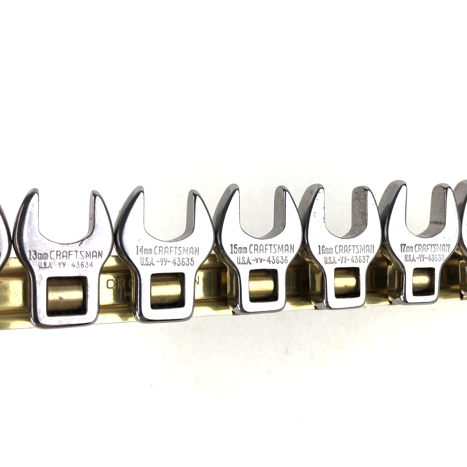 Craftsman USA 4363 Metric 10-19mm 3/8 Drive Crowfoot Wrench Set w Rail VV Series