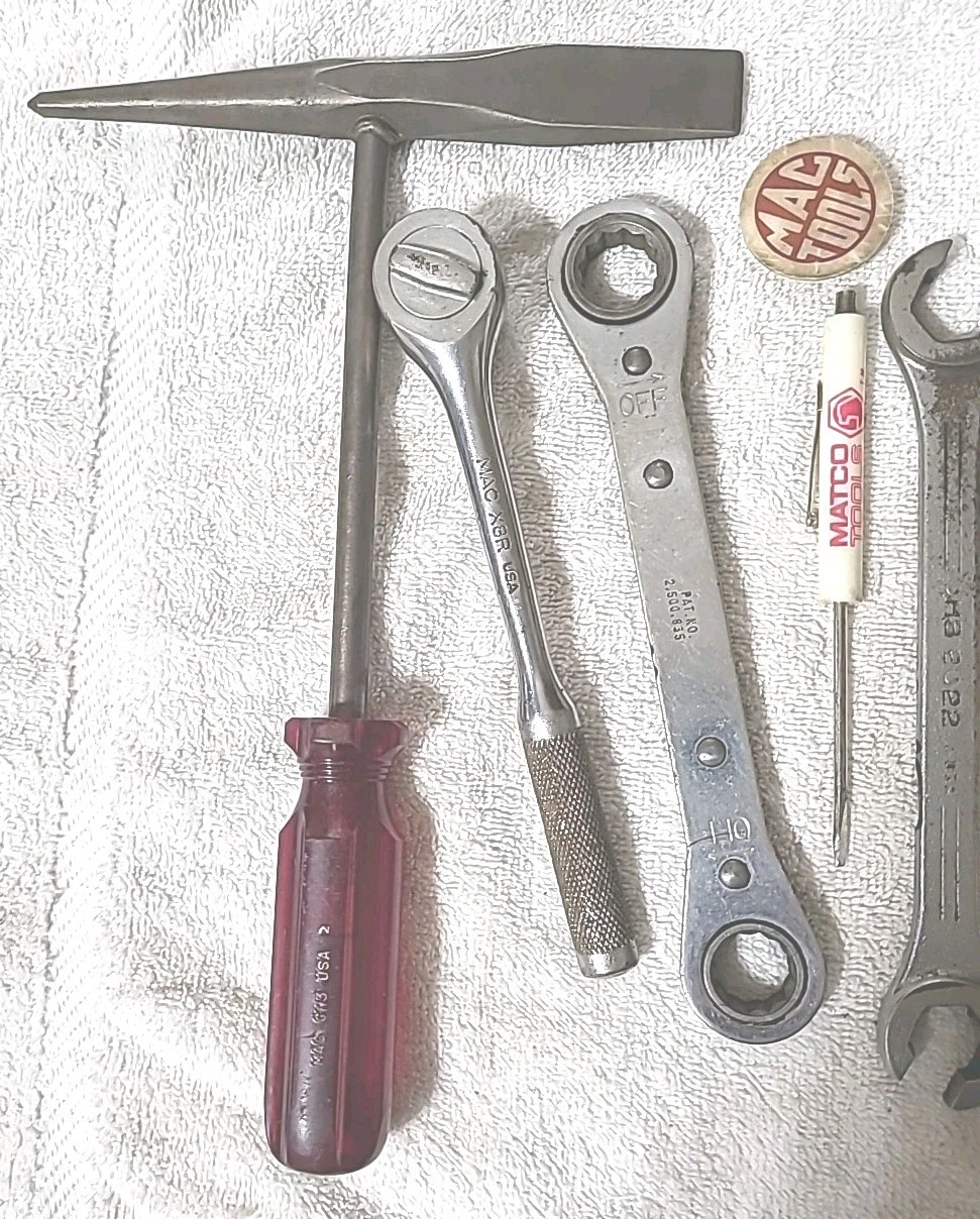 Mac Tools Lot 3/8″ Drive X8R, CH3 WELDING HAMMER 6 WRENCHES, MATCO, USA MADE.