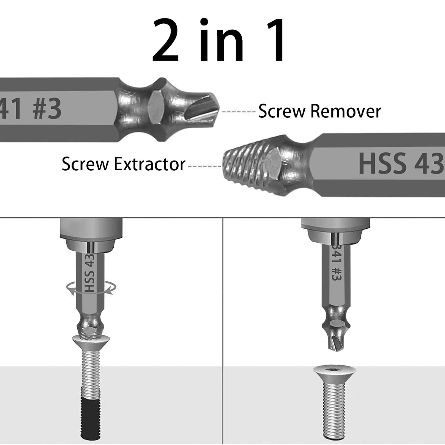 Versatile High-Speed Steel Screw Extractor Set – Professional 5-Pieces for DIY
