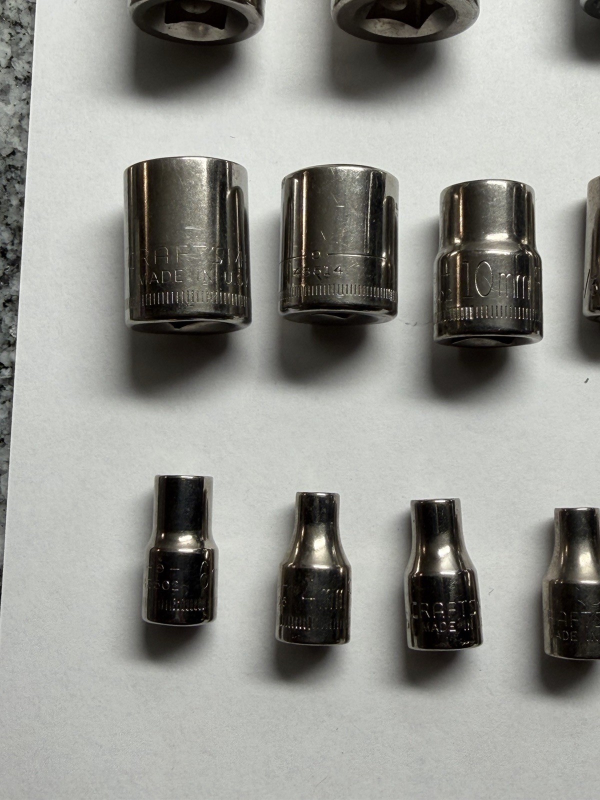 27 Pc Craftsman USA Misc Sockets, Standard & Metric