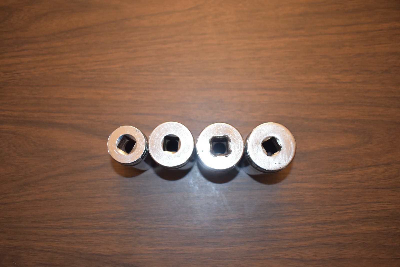 Set of 4 Snap On, Chrome, 6 Pt Deep SAE Sockets, TS341, TS401 TS421 TS441