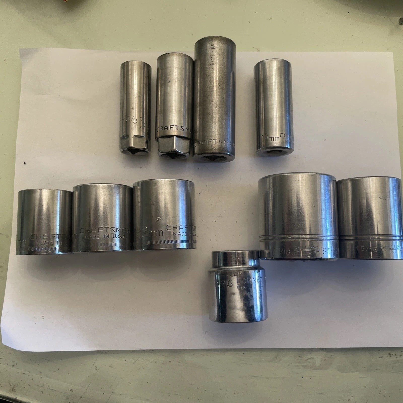 1/2 Drive Sockets Craftsman Williams & Bonney Deep Well Metric and Standard Lot