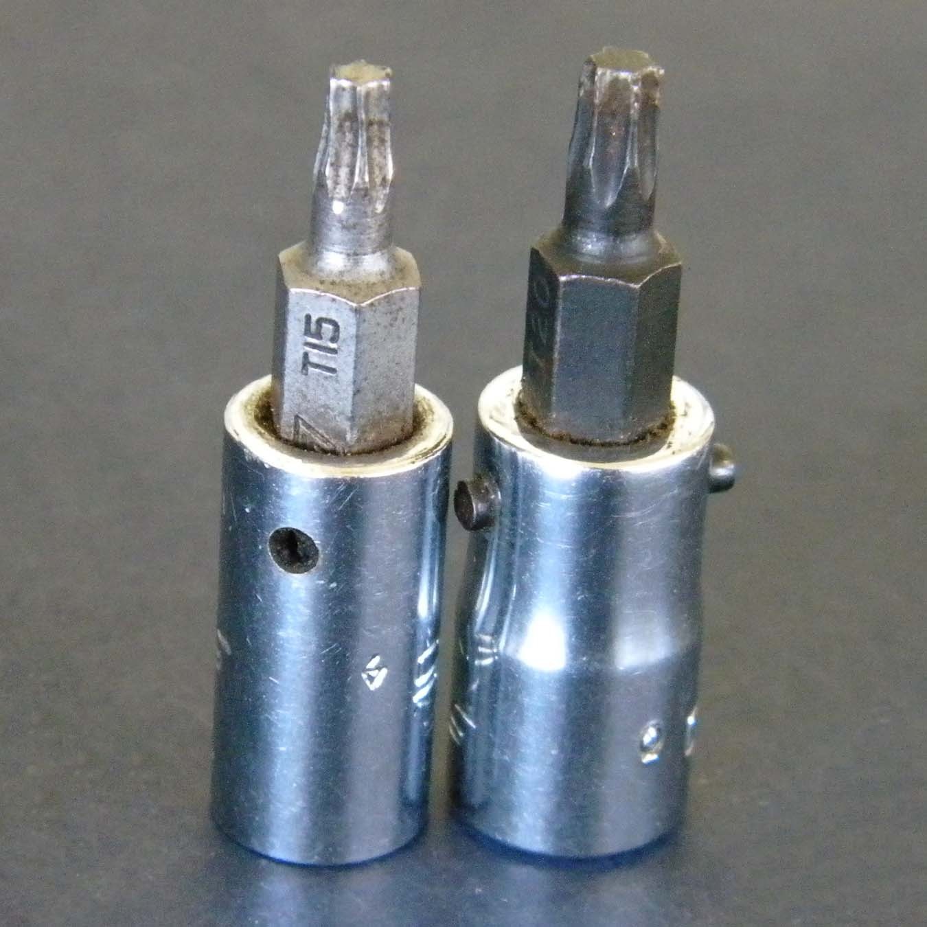 Snap-On Tools 1/4″ Drive T15, T20 Chrome Torx Bit Sockets TTX15A ,TTX20B USA