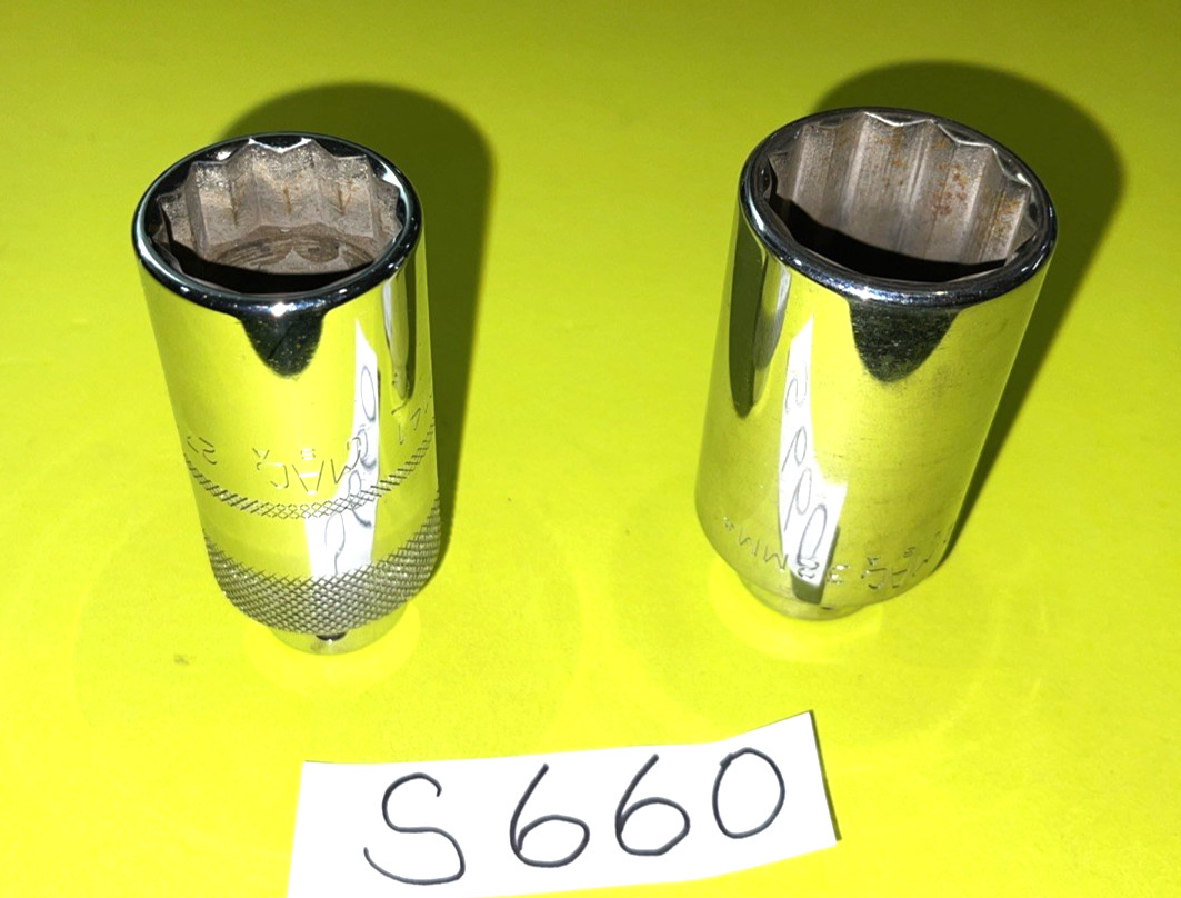 MAC TOOLS 2 PIECE 1/2 DRIVE DEEP METRIC CHROME SOCKETS 27MM & 32MM
