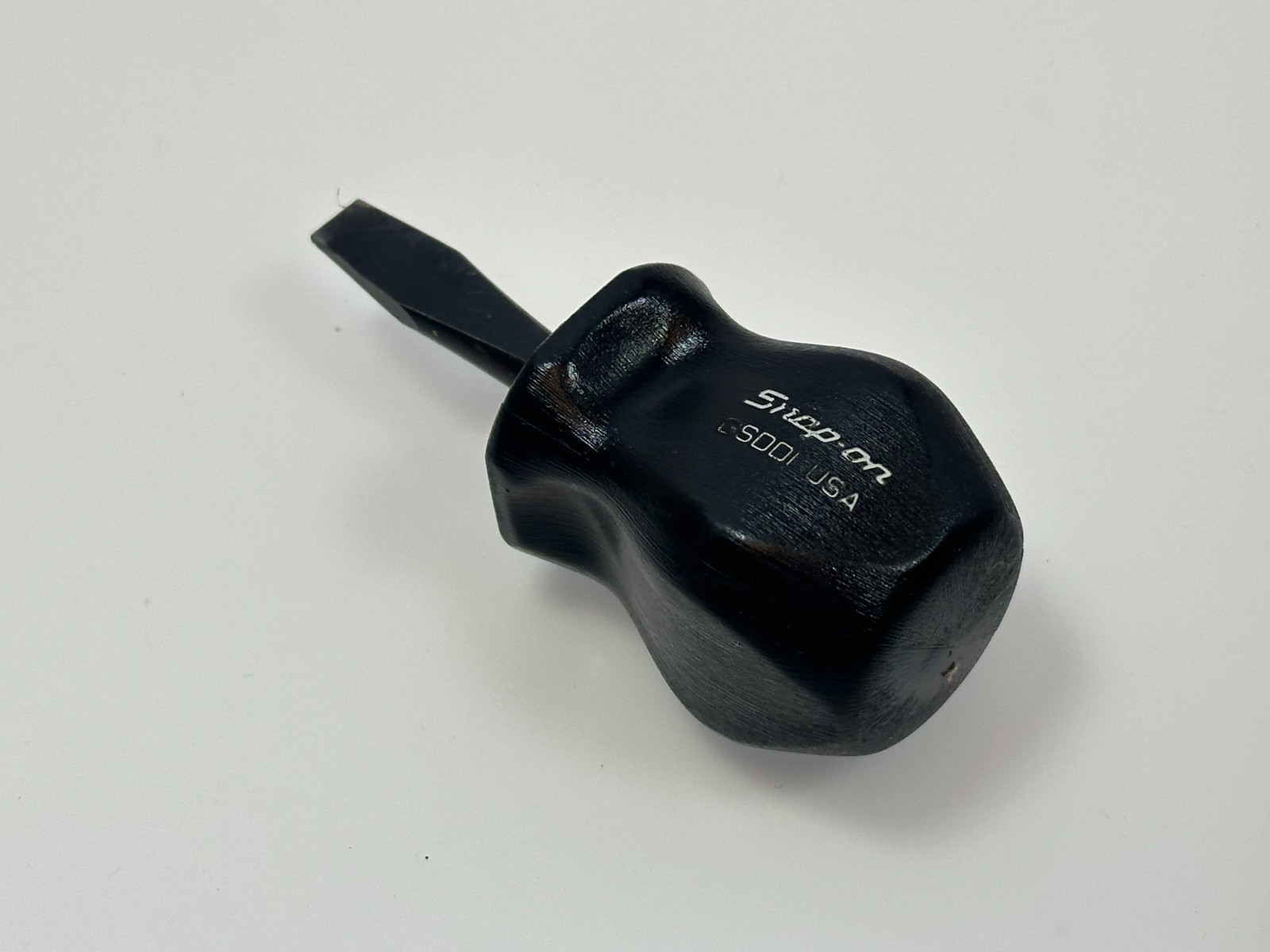 🇺🇸 Snap-On Tools USA Stubby Black Handle Black Oxide Slotted Flat Screwdriver
