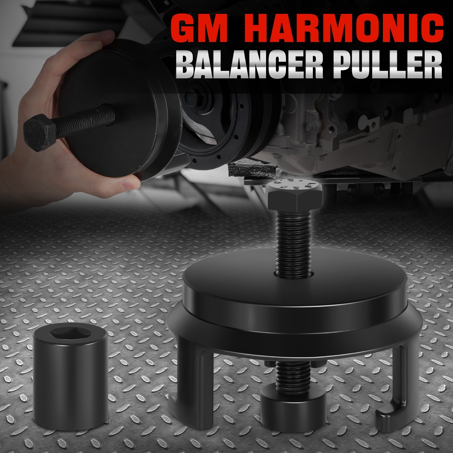 Harmonic Balancer Puller Crank Pulley Puller Set For GM 5.3L 5.7L 6.0L LS1 LS2