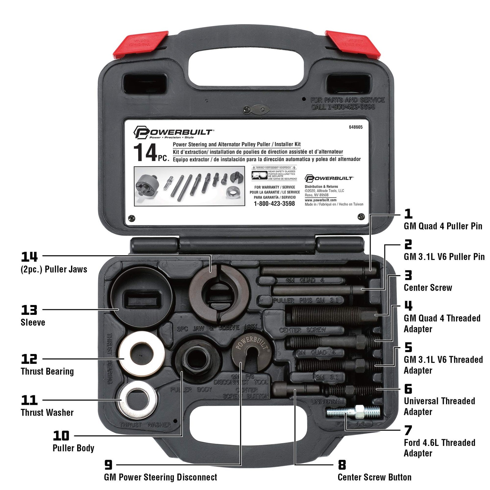 Powerbuilt Power Steering and Alternator Pulley Remove and Install Tool Set,