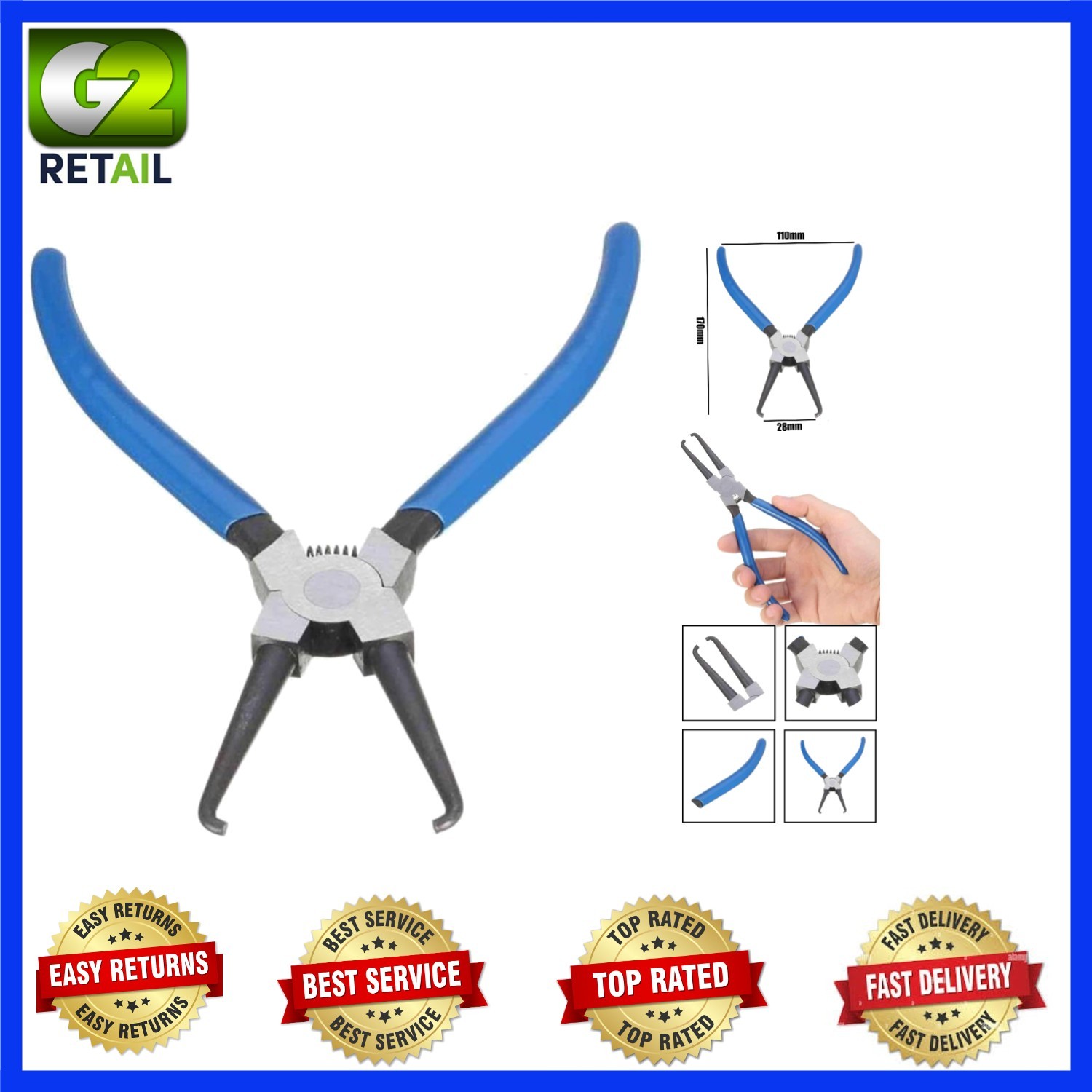 Ergonomic Fuel Line Removal Plier – Lightweight Blue Tool for Quick Disconnect