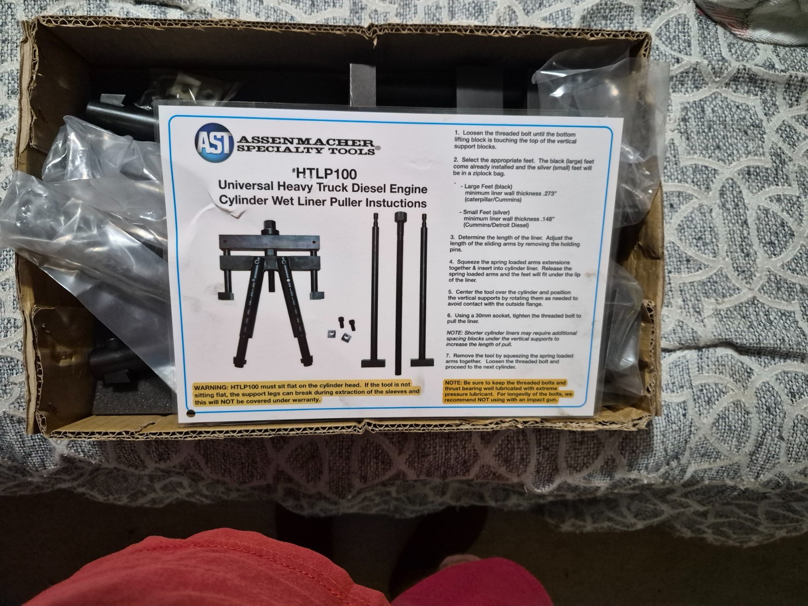 AST Assenmacher HTLP100 Diesel Wet Liner Puller – USED ONLY ONCE – Like New