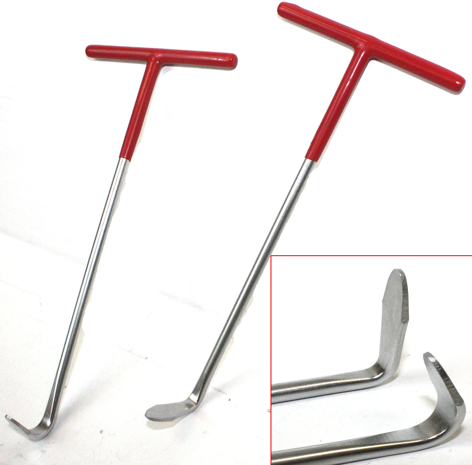 2pc Exhaust Pipe Puller Tool Set T-Handle 90° & 120° Hooks for Exhaust Mount