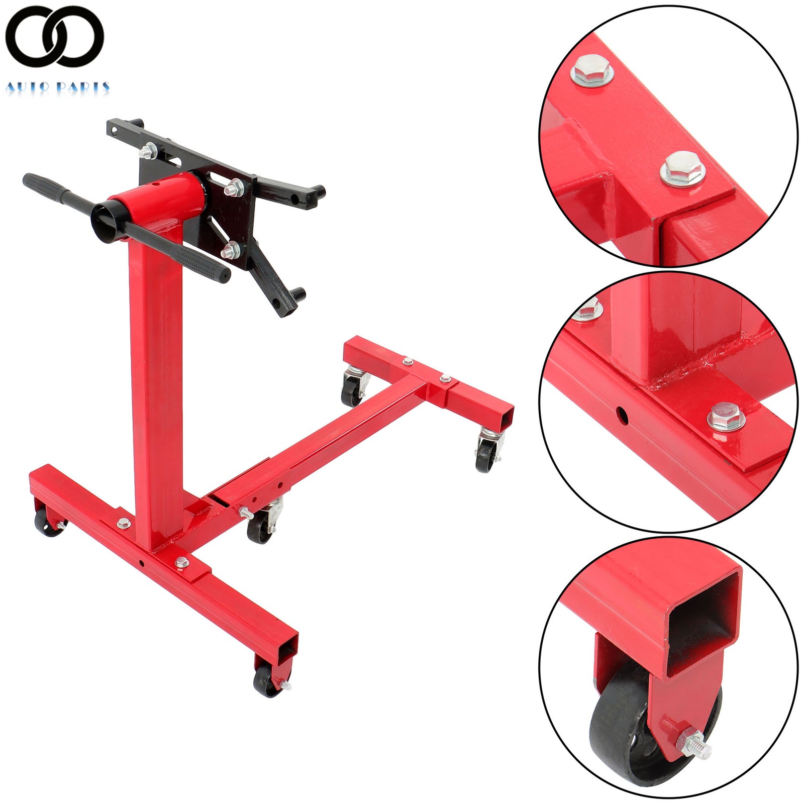 3/4 Ton 1500lbs Rotating Engine Stand Folding Motor 360-Degree Rotating Head