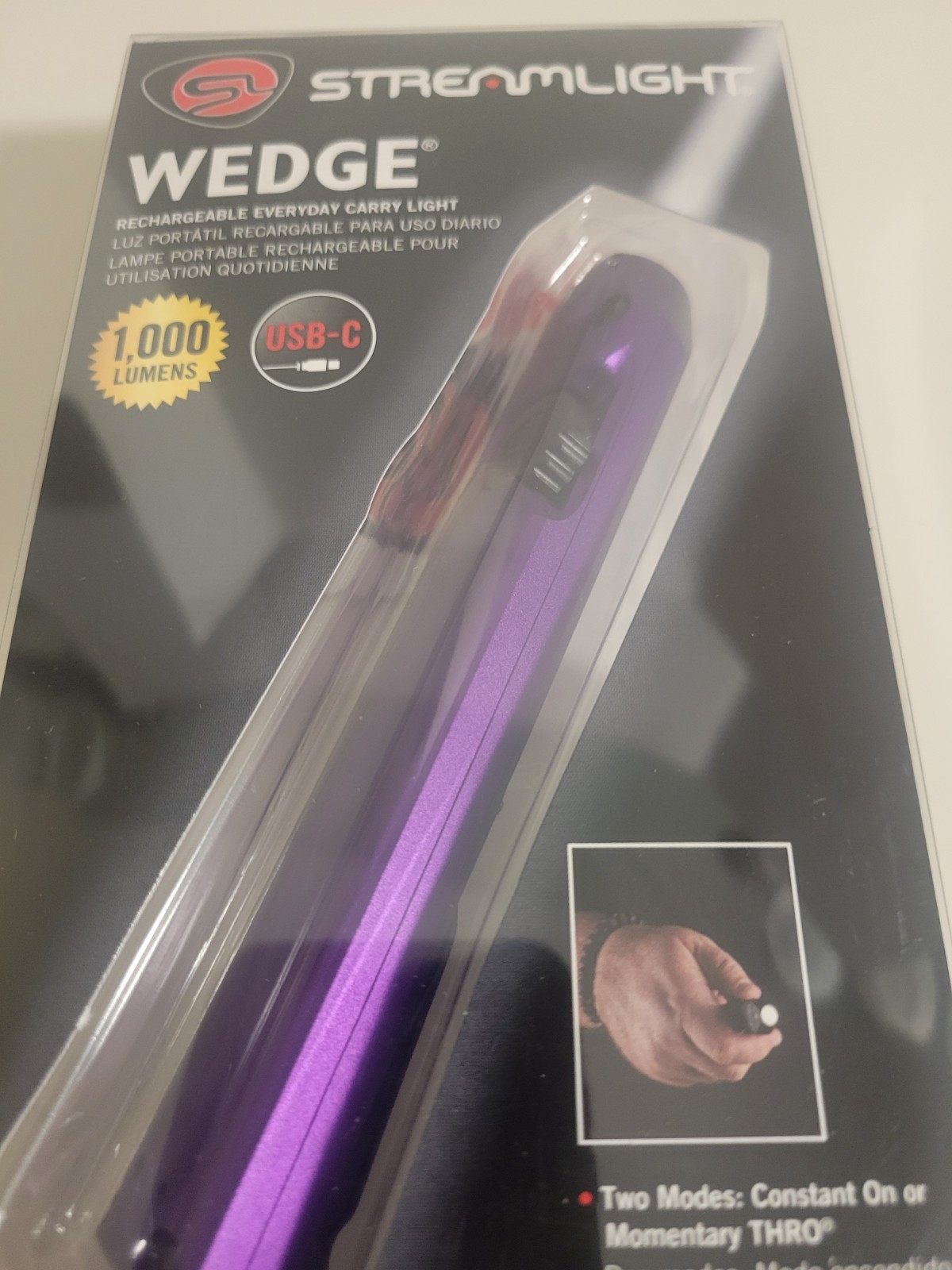STREAMLIGHT 88818 Wedge Slim Everyday Carry Rechargeable Purple Flashlight NEW