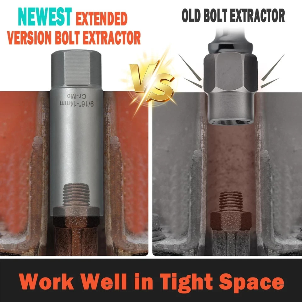 5PCS Deep Bolt Extractor Kit, Easy Out Spark Plug Socket Set, Ez…