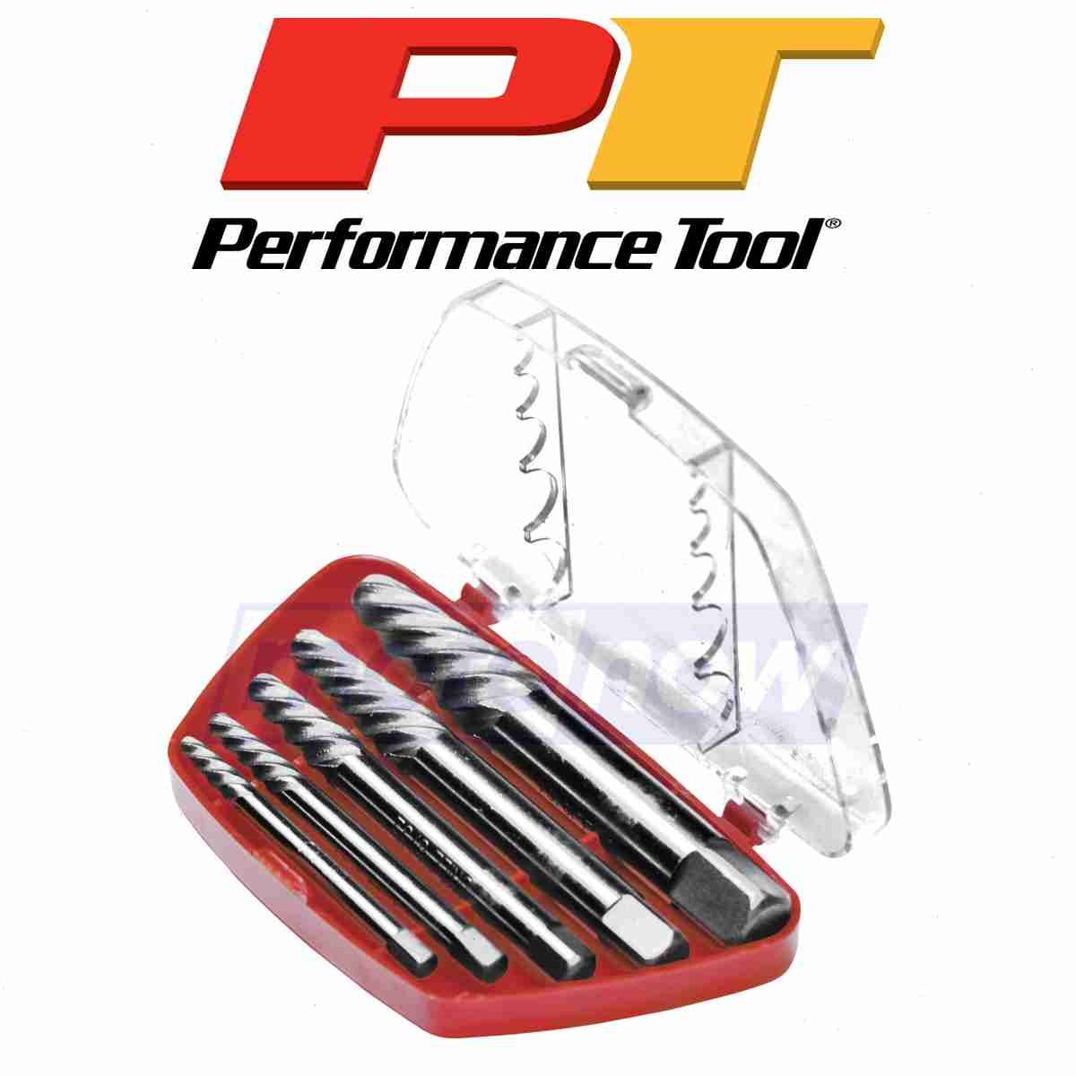 Performance Tools W2966 5 Piece Screw Extractor Set for Tools Shop zw