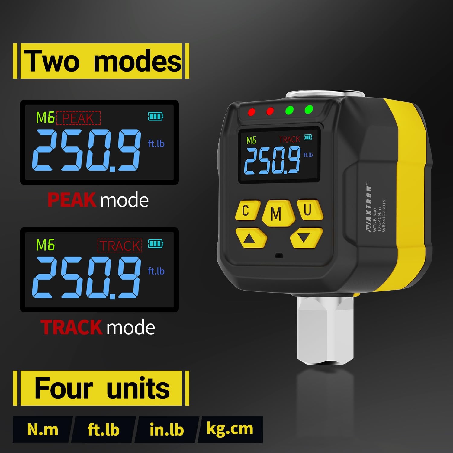 Adaptador Torque Digital 1/2″ 250ft-lb Convierte Ratchet a Torquímetro PRO Auto