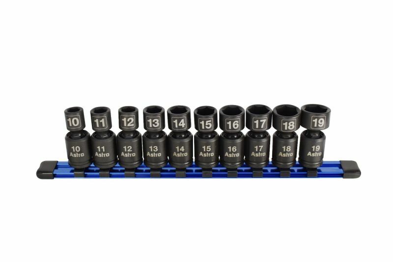 Astro Pneumatic 78344 10pc 3/8″ Dr. Metric Nano Pinless Universal Socket Set