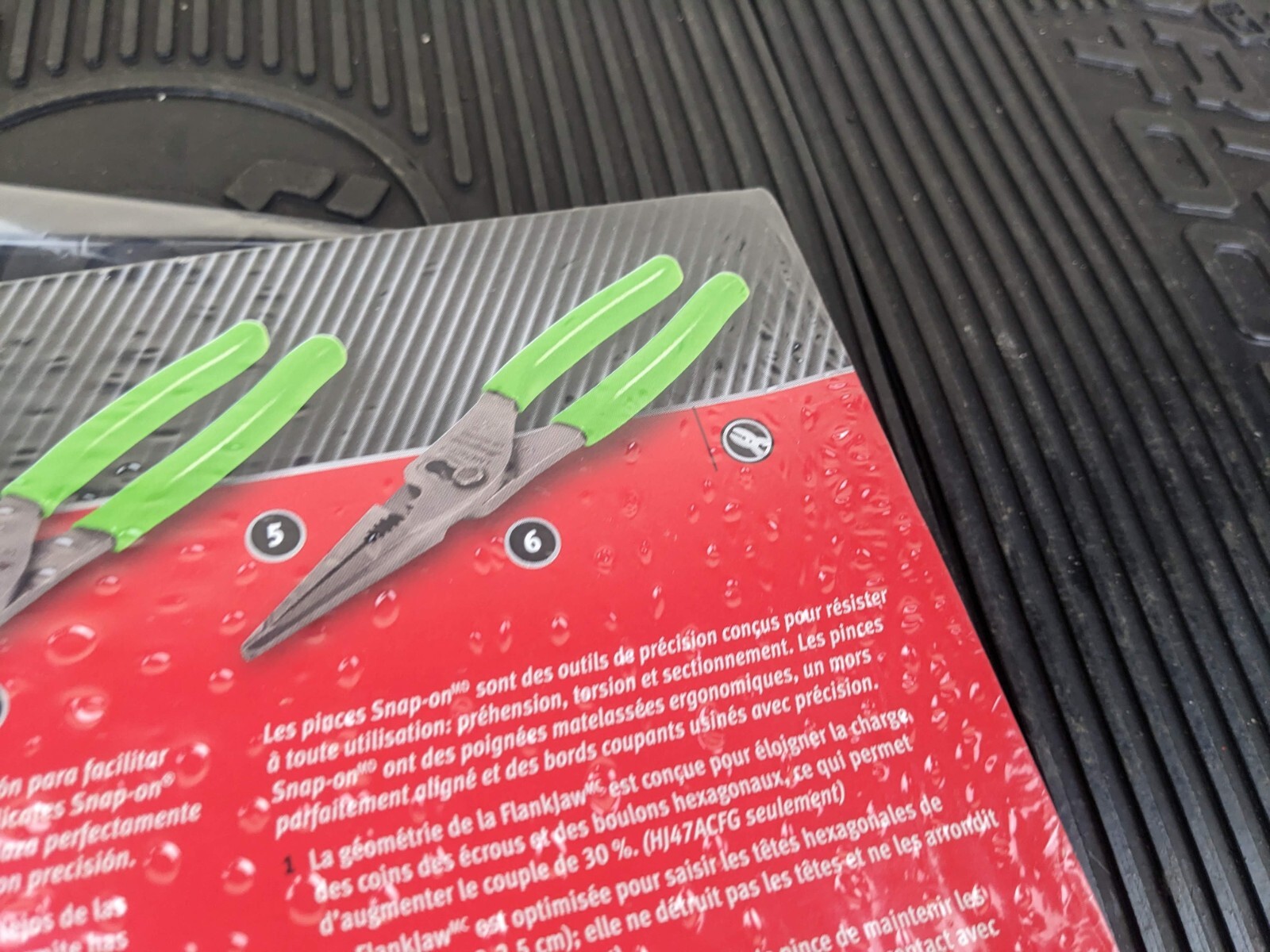 #ba860 Snap-on Tray for USA Green 3pc Soft Grip Slip Joint Pliers PL347ACFG
