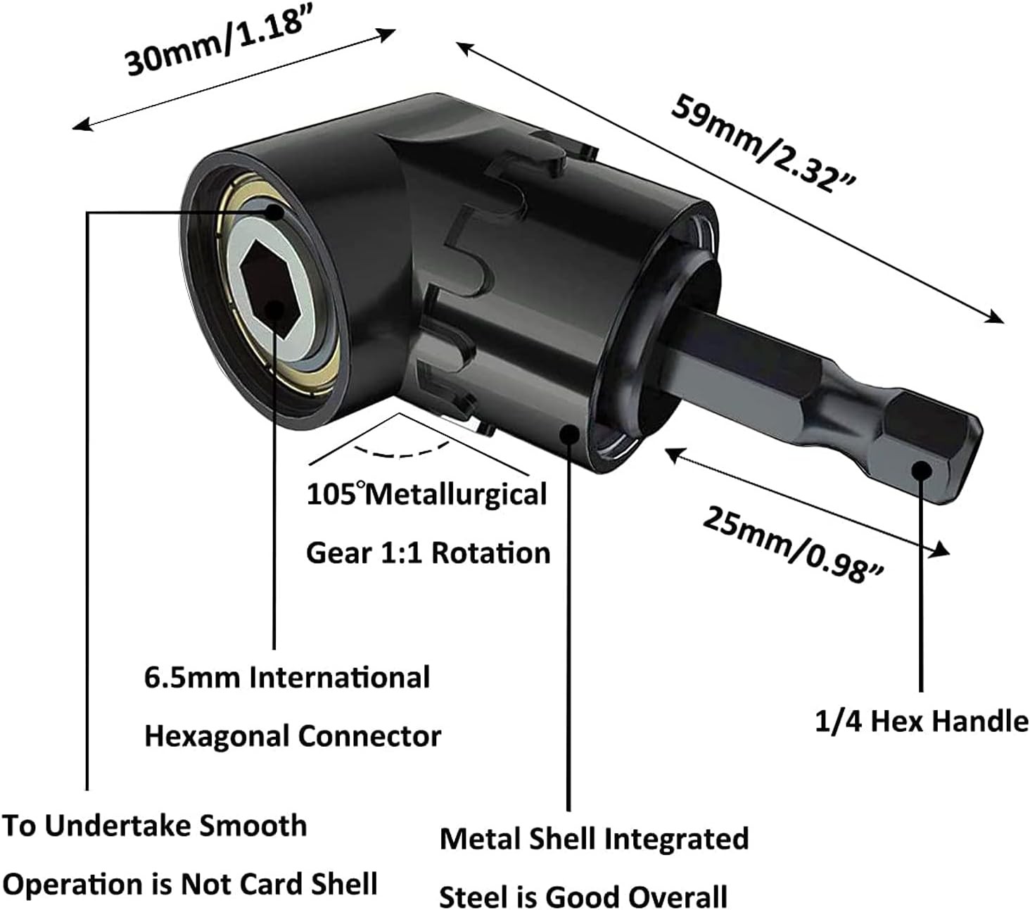 Impact Grade Socket Adapter Set – 3 Pcs Extension Drill One Size, 4P*Black