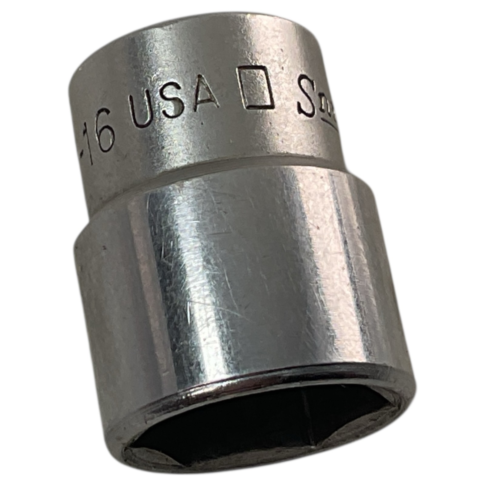 Snap-on Socket TM16 1/4″ Drive 6 Point 1/2″ SAE Shallow Chrome USA As Pictured