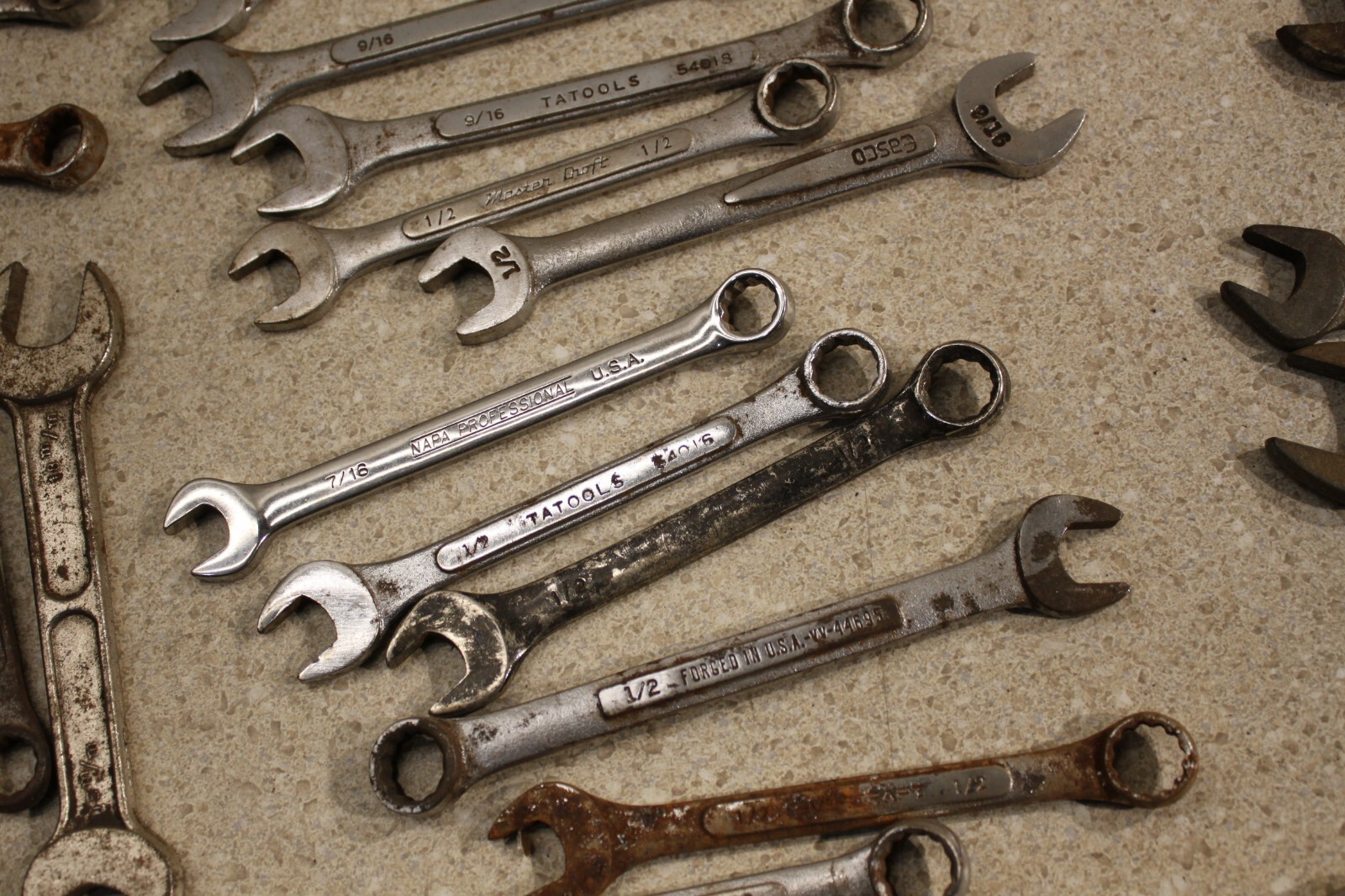Lot Of Various Size SAE & Metric Wrenchs Line Wrench Vintage Old Tools 8432