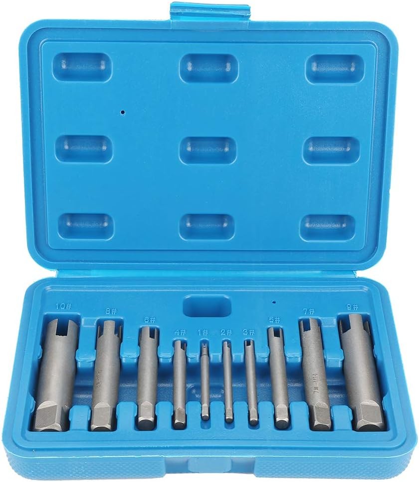 10 Pcs Tap Extractor Set Broken Head Screw Remover Steel Tool…