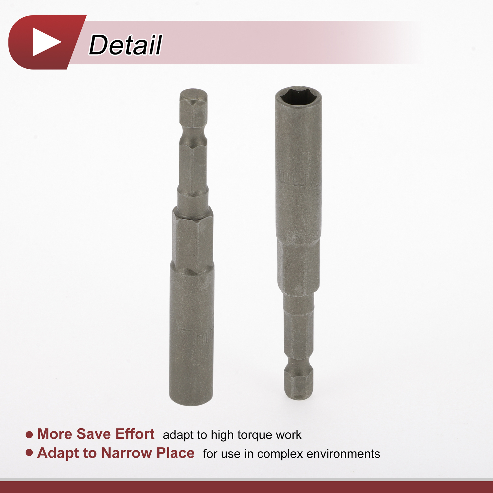 Universal Impact Socket 7mm 6 Point Chrome Vanadium Steel 1 Pcs 80mm Length
