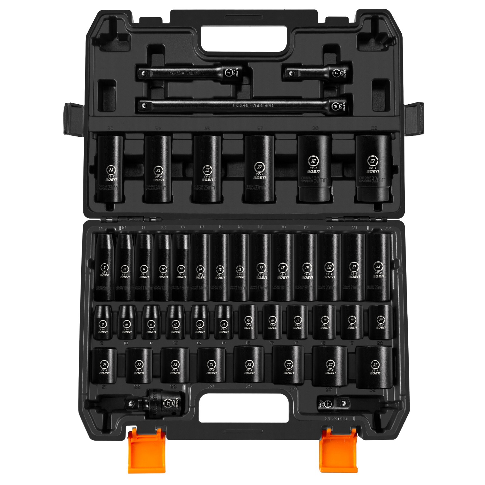 Boen Impact Wrench 1/2″ Brushless Electric, With 45 Pcs Impact Socket Set,IW75