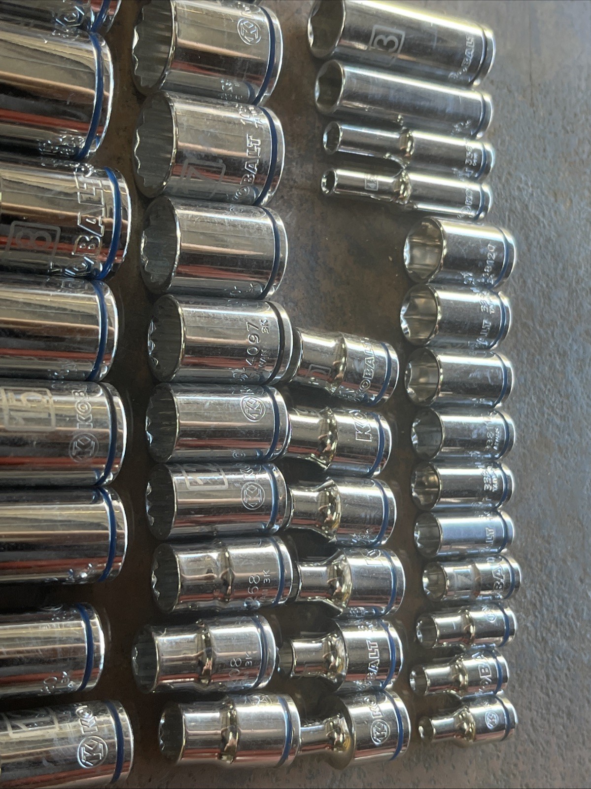 🔥 Kobalt 1/4 3/8 1/2 Drive 55 Piece 6 & 12 Point Short Mid Deep Socket Set Lot
