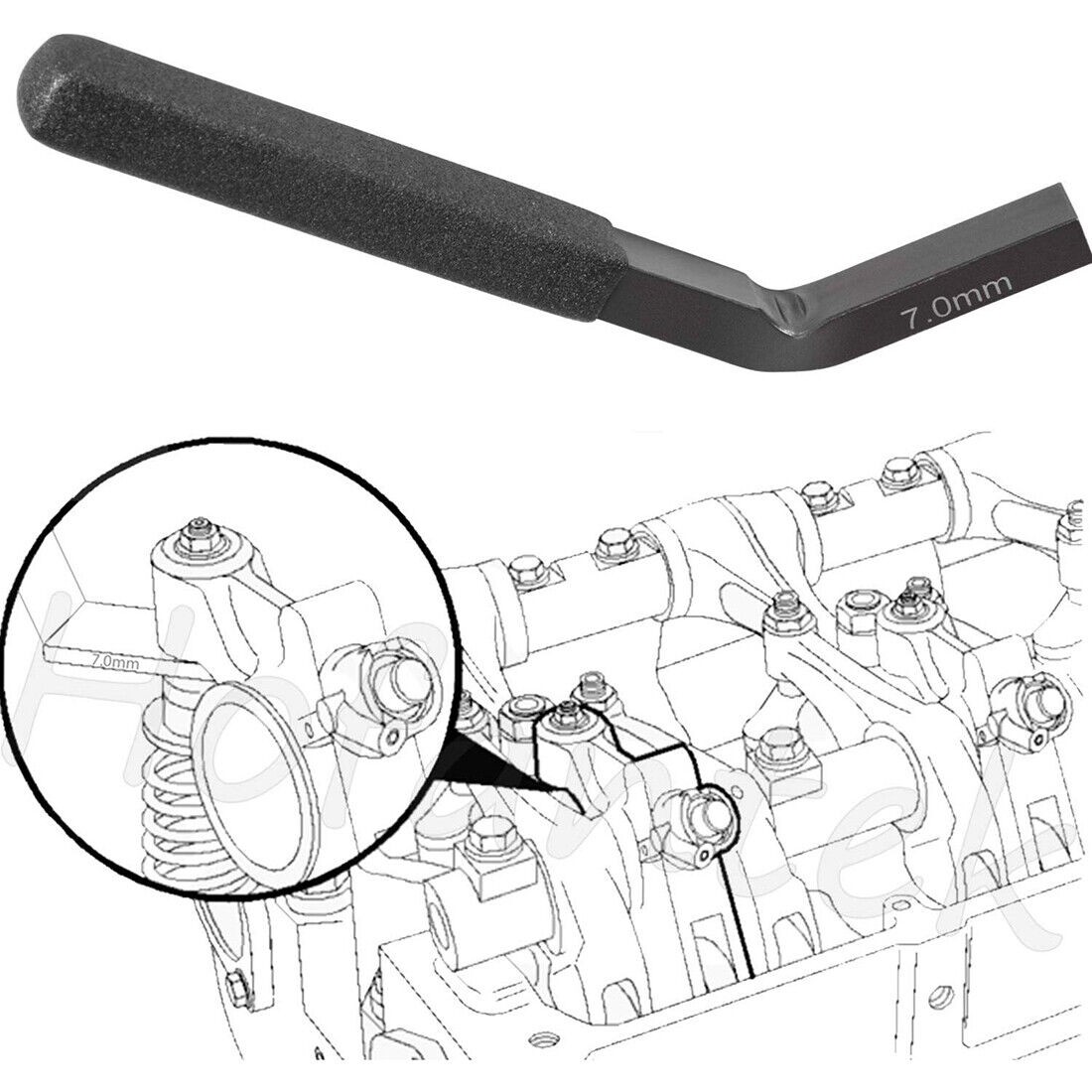 7.0MM Engine Brake Adjustment Feeler Gauge Black Tool 3163530 for Cummins ISX