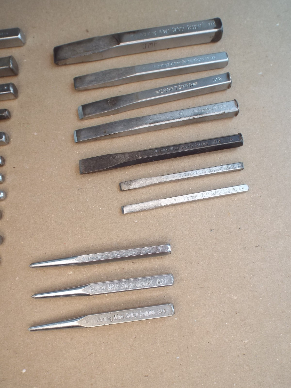 VTG 22 Pc Craftsman Chisel, Punch, Pin Punch Lot USA for Parts / Repair – (Read)