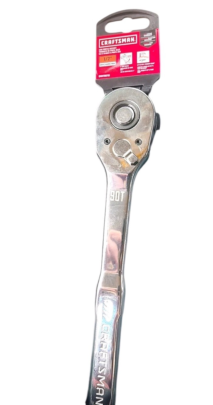 1/2″ Low Profile Craftsman 90-Tooth Socket Drive Ratchet 4″ Arc CMMT86723 NEW