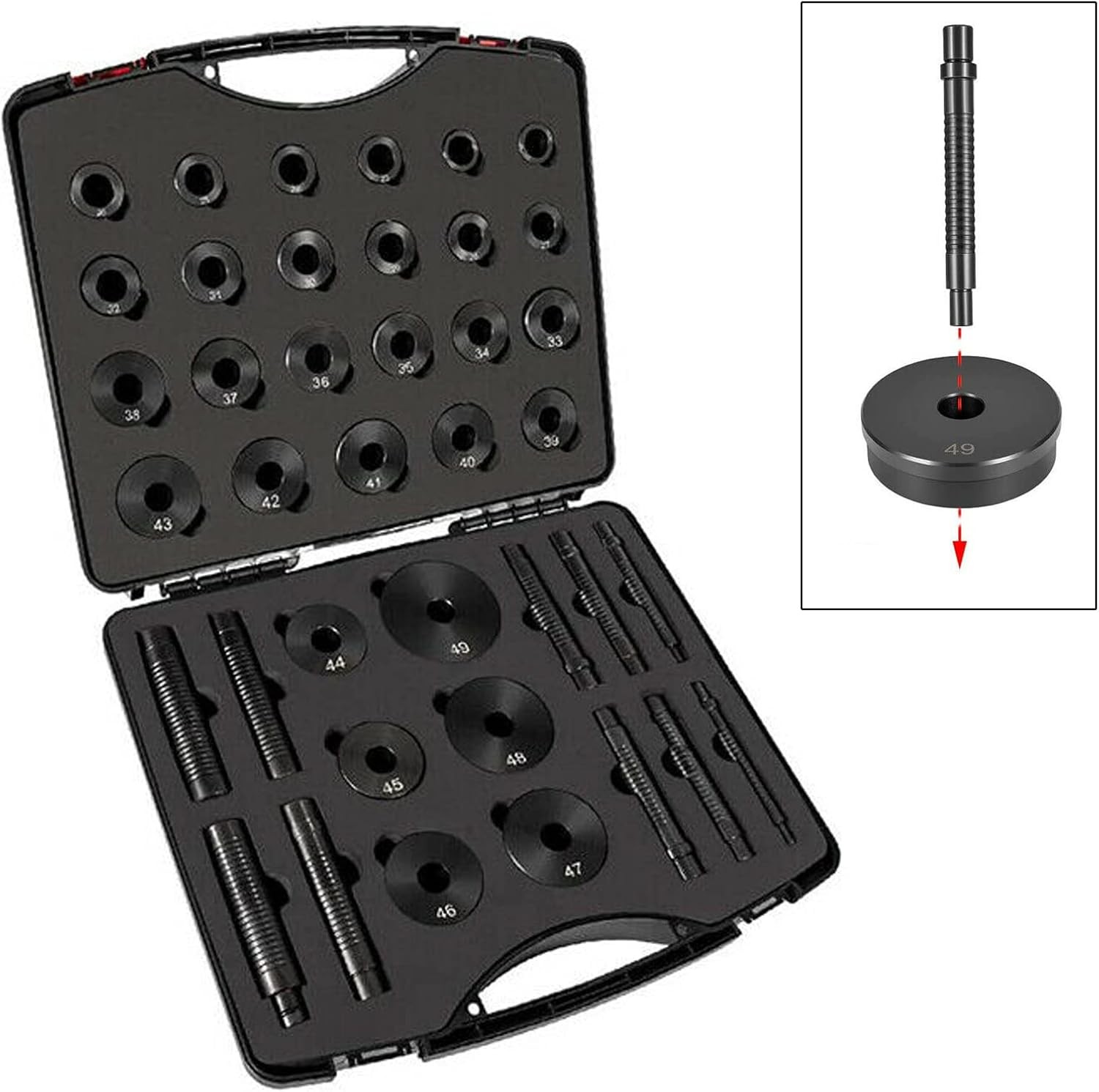 for GM/Ford/Chrysler Transmission Master Bushing Driver Tool Kit T-0220-39,39Pcs