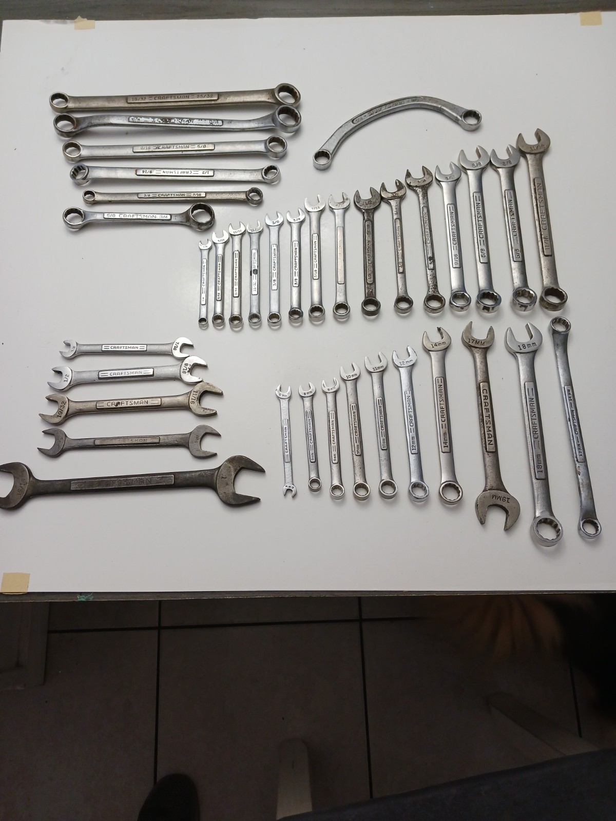 Craftsman Wrenches Sae,Metric Various Sizes Lot Of 37