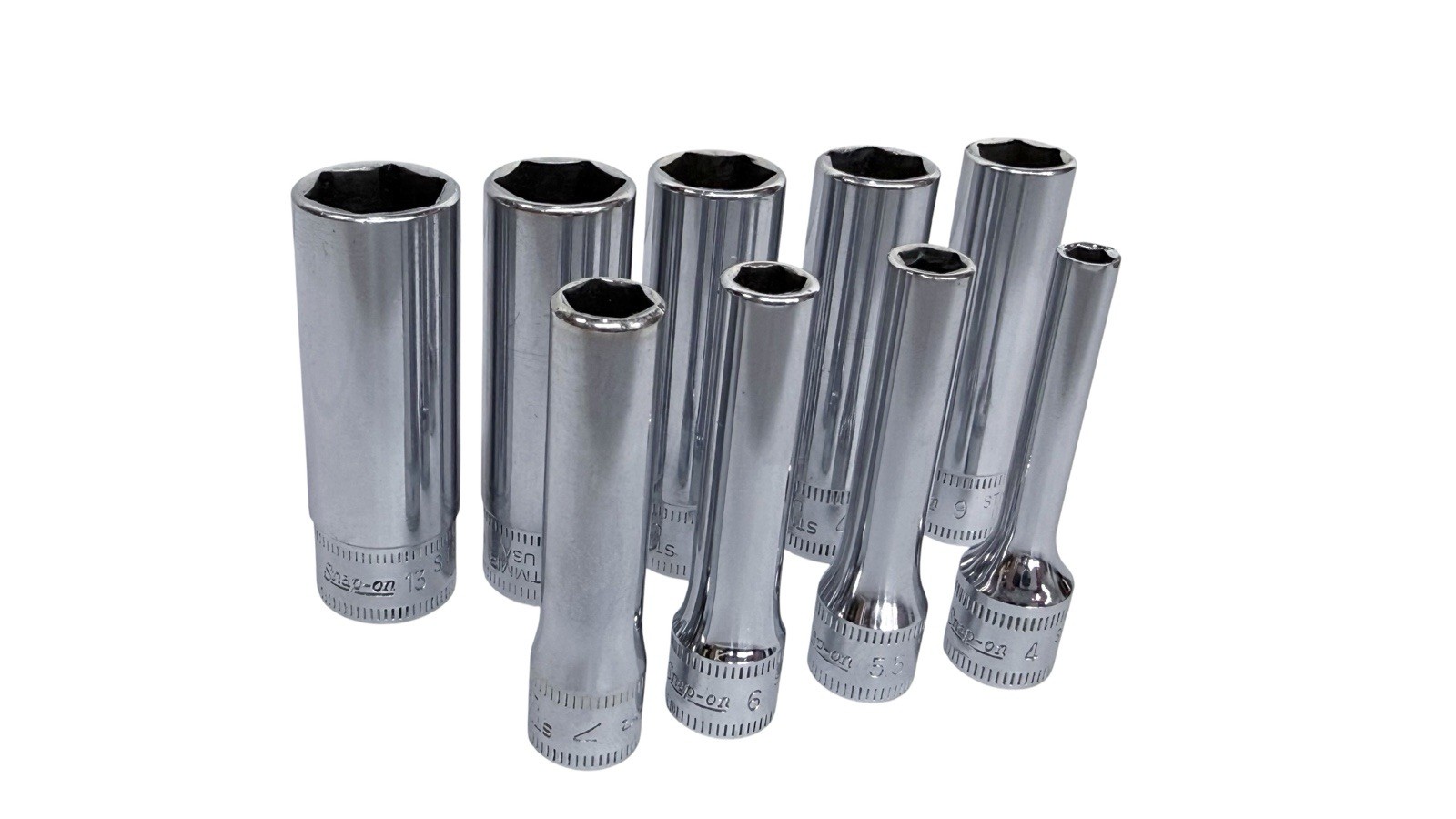 Snap-On 1/4” Drive Metric Flank Drive 6pt Socket Set Chrome USA