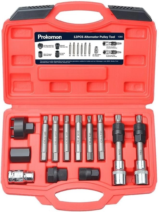 13-Piece Alternator Pulley Tool Kit for Smooth Vehicle Repairs – Chrome Vanadium