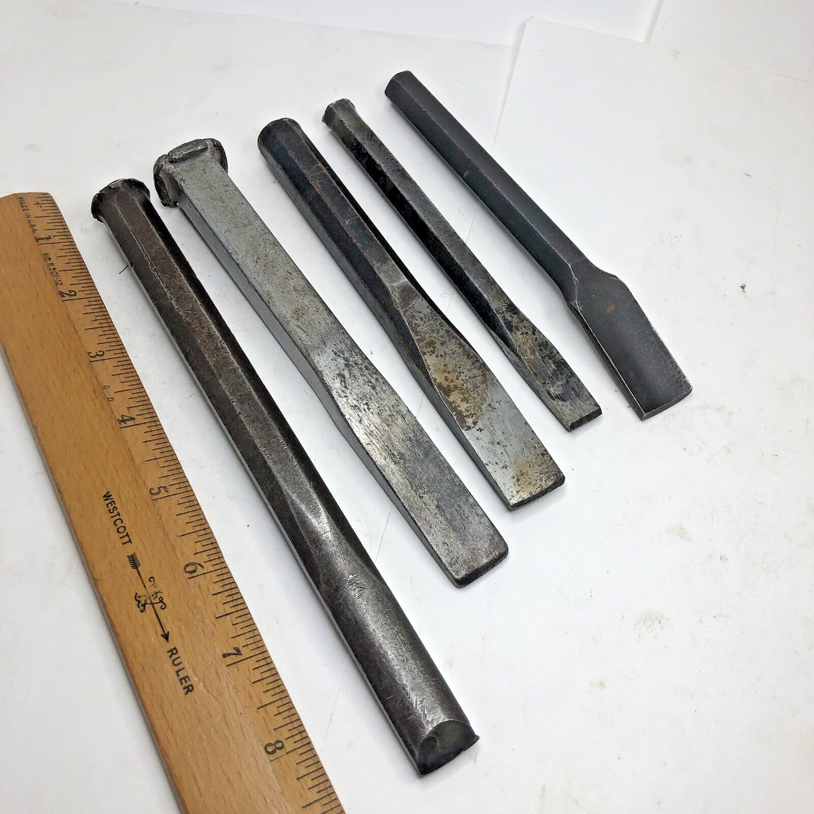 (5) Mix Lot of Craftsman-Williams-Bonney-Proto-Mac Tools Cold Chisel Chisels Set