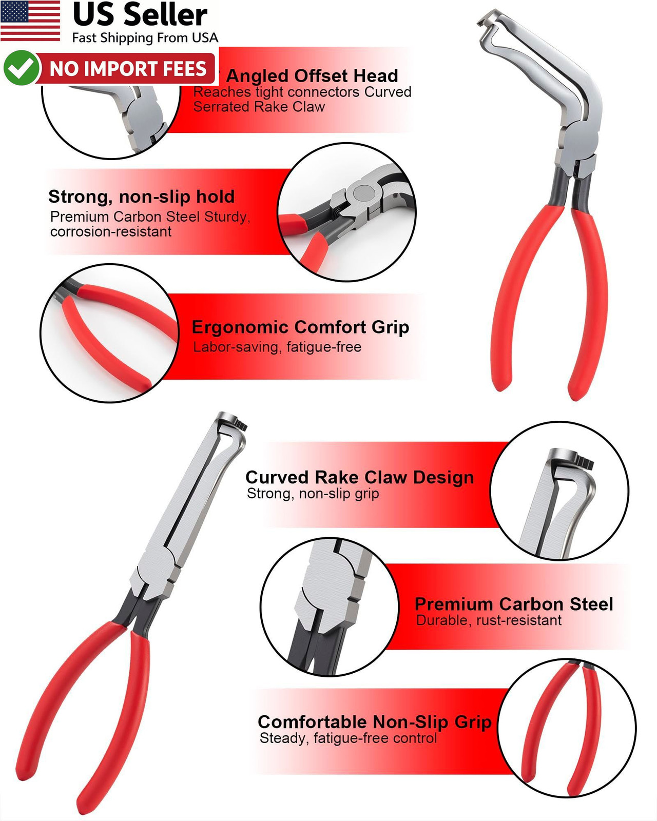 7 Pcs Electrical Disconnect Pliers Terminal Pin Removal Tool Kit Automotive