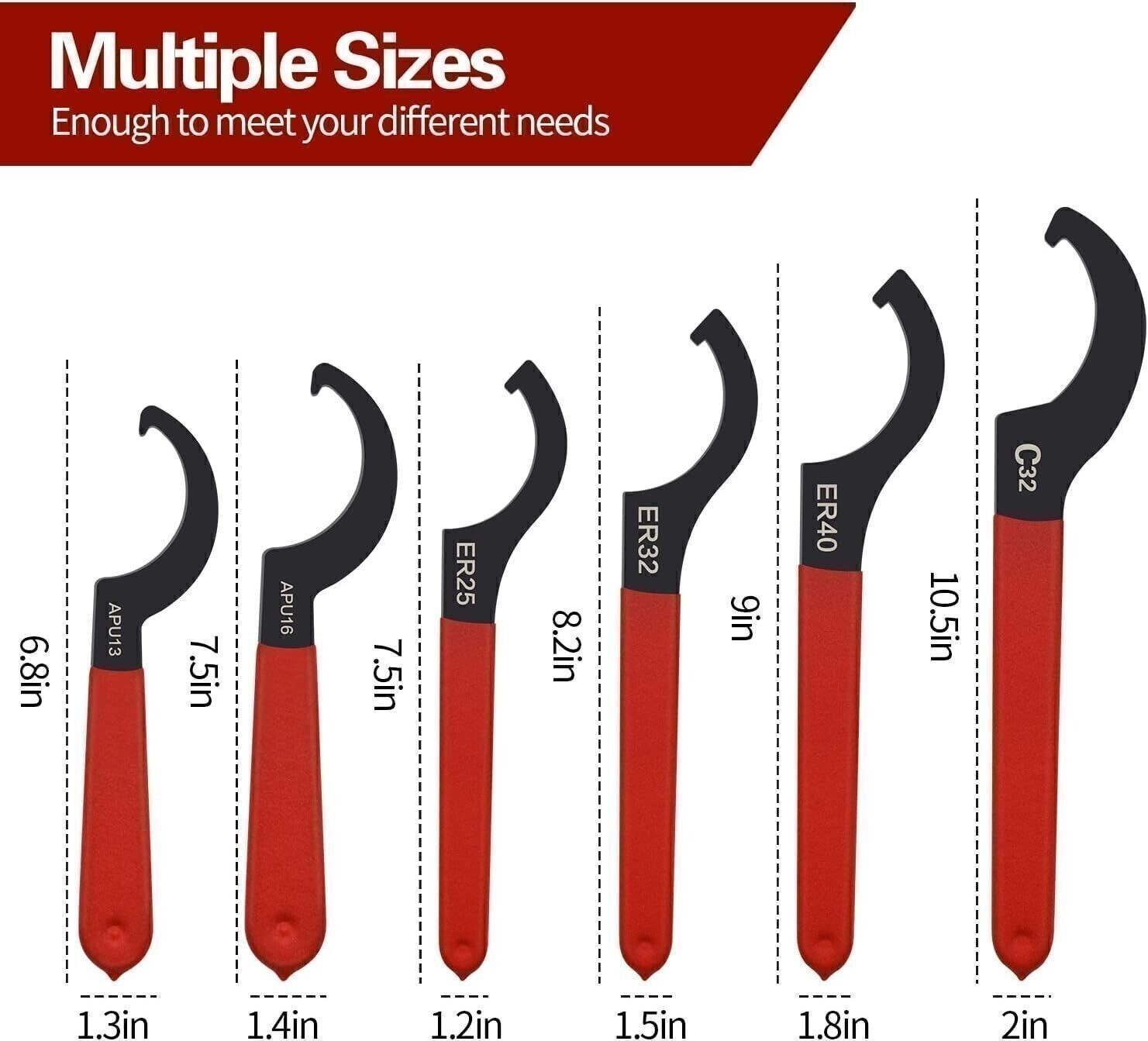 New 6pcs Coilover Spanner Wrench Set Coilover Wrench Cshape Spanner Wrench Shock