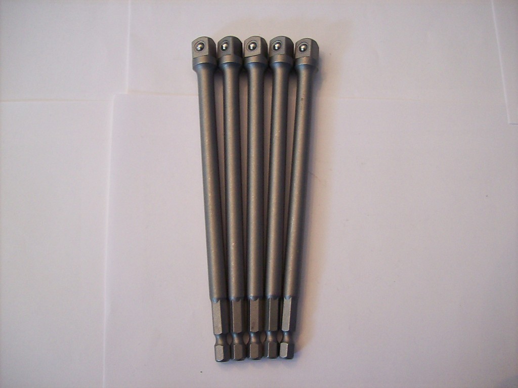 5pcs 6″ SQUARE POWER EXTENSION BARS BITS HEX SHANK 3/8″