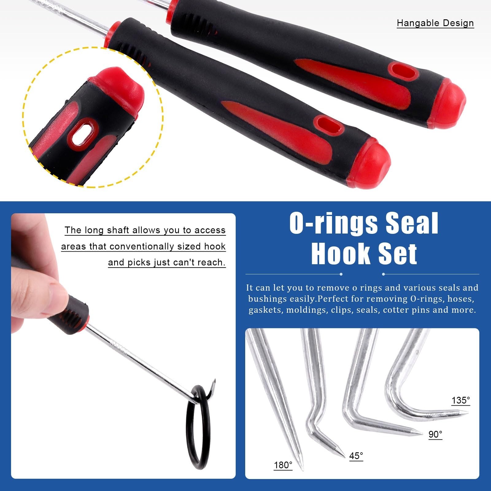 225Pcs Heavy Duty Snap Ring Pliers Set – Straight & Bent Jaw, Circlip Retaining