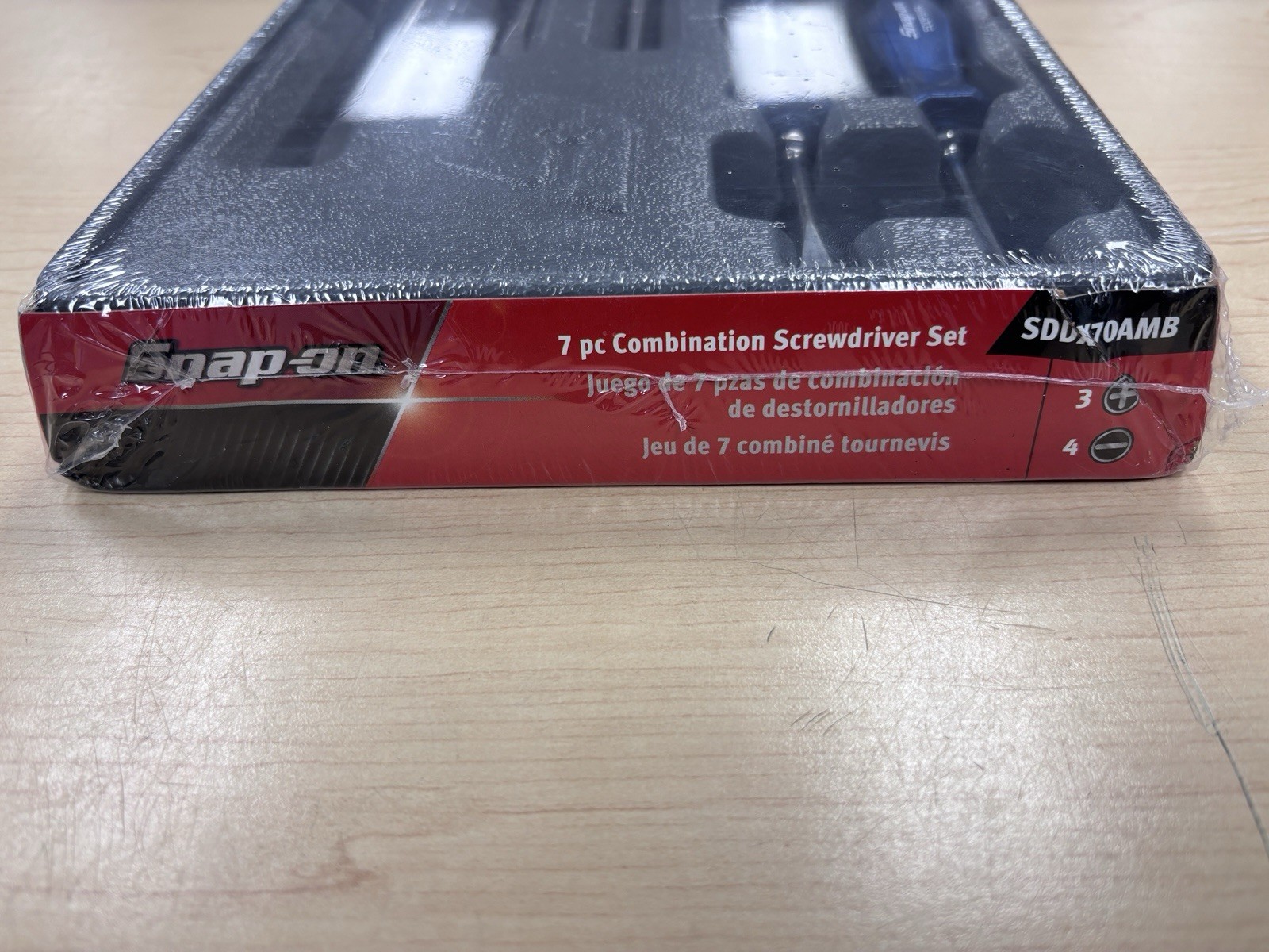 Snap-on SDDX70AMB 7 Piece Combination Screwdriver Set Metallic Blue NEW SEALED
