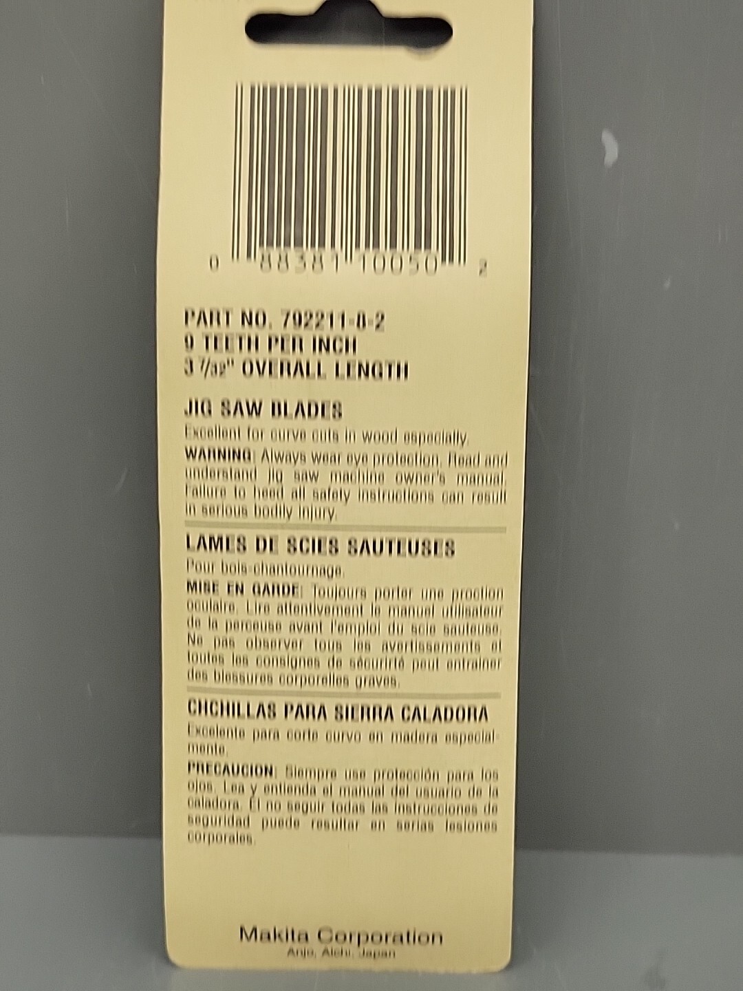 Makita No. 16 JigSaw Blade 792211-8-2 WOOD 9 Teeth TPI New Old Stock